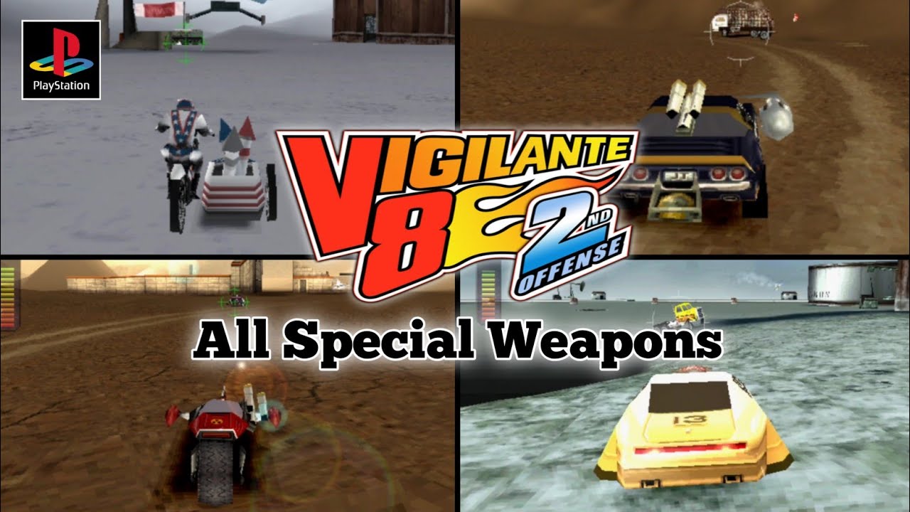 Vigilante 8: 2nd Offense - All Special Weapons | PS1