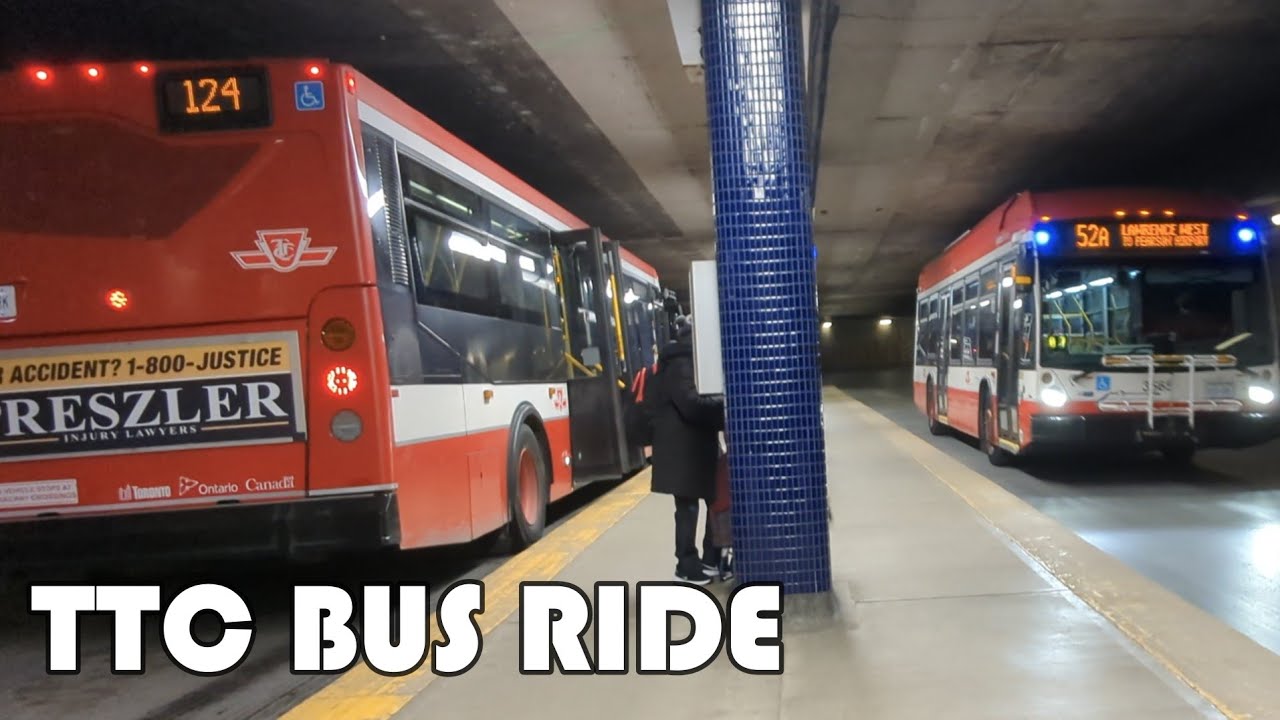 TTC Route 52A Bus Ride from Lawrence Station to Lawrence West Station