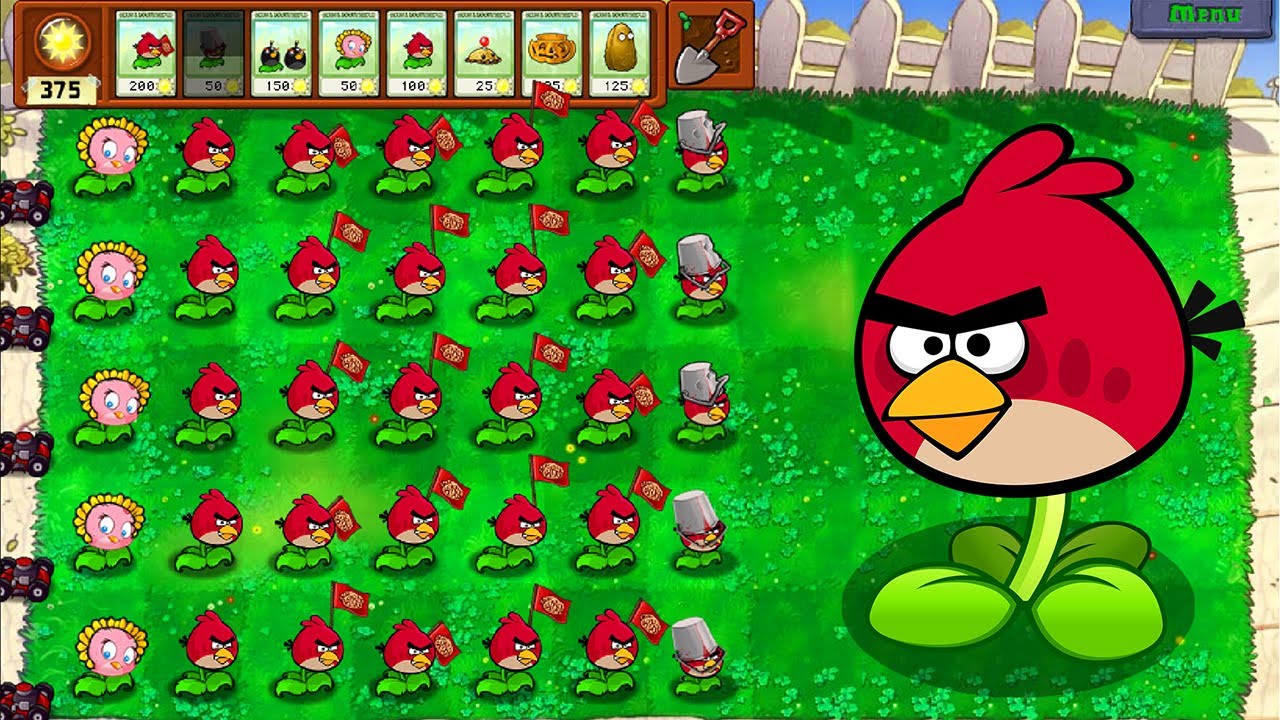 Plants vs Zombies Mod Angry Birds - REPEATER ANGRY BIRDS vs ZOMBOSS FIGHT!
