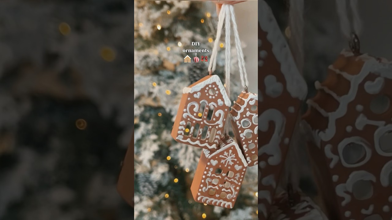 Gingerbread houses ornaments🎄 #diychristmasornaments #gingerbreadhouse