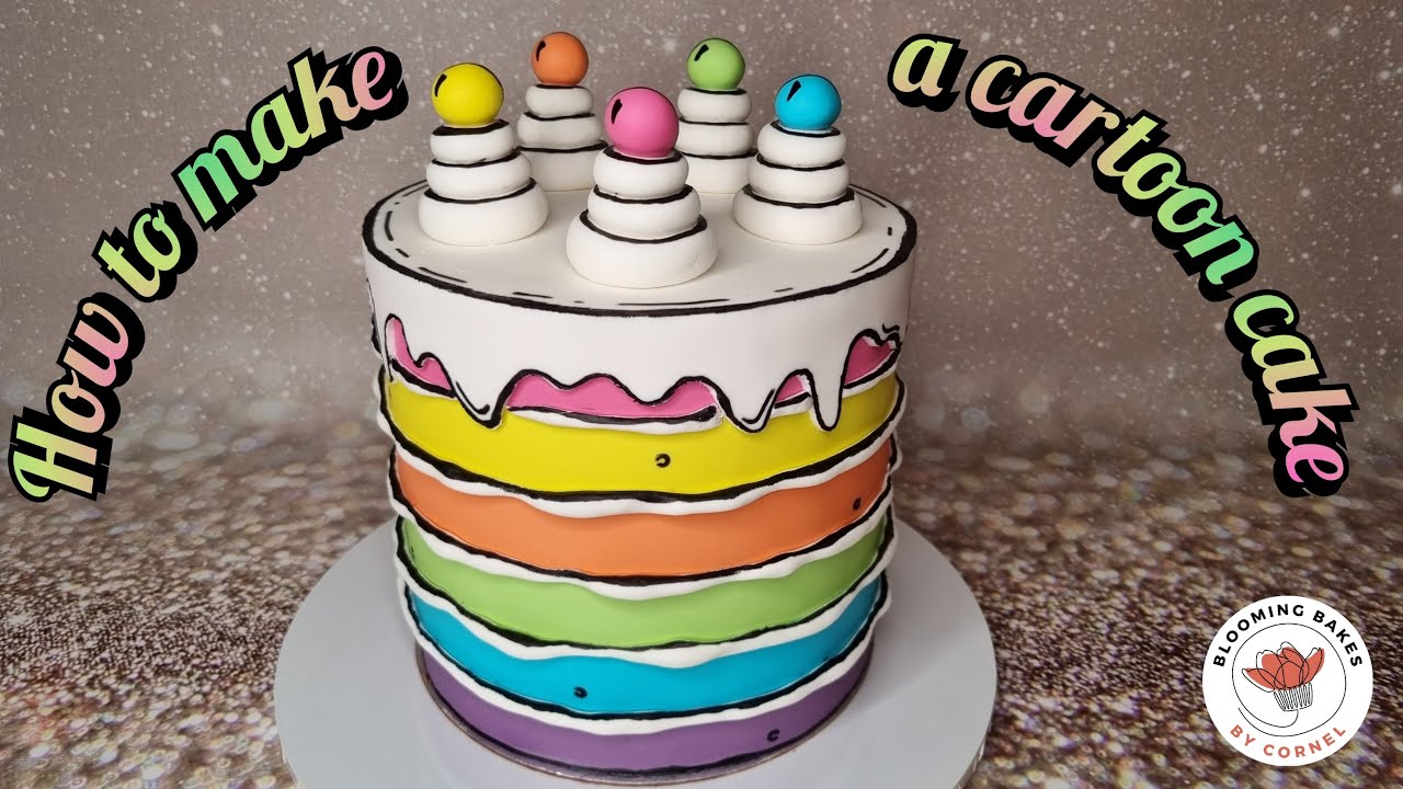 Cartoon cake using fondant