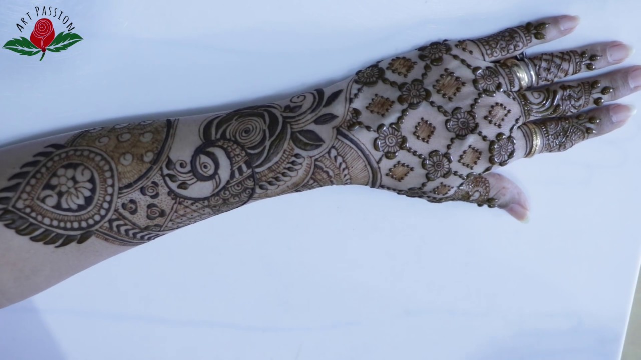 modern bridal mehendi for back of the palm with hindi narration :bridal episode 27
