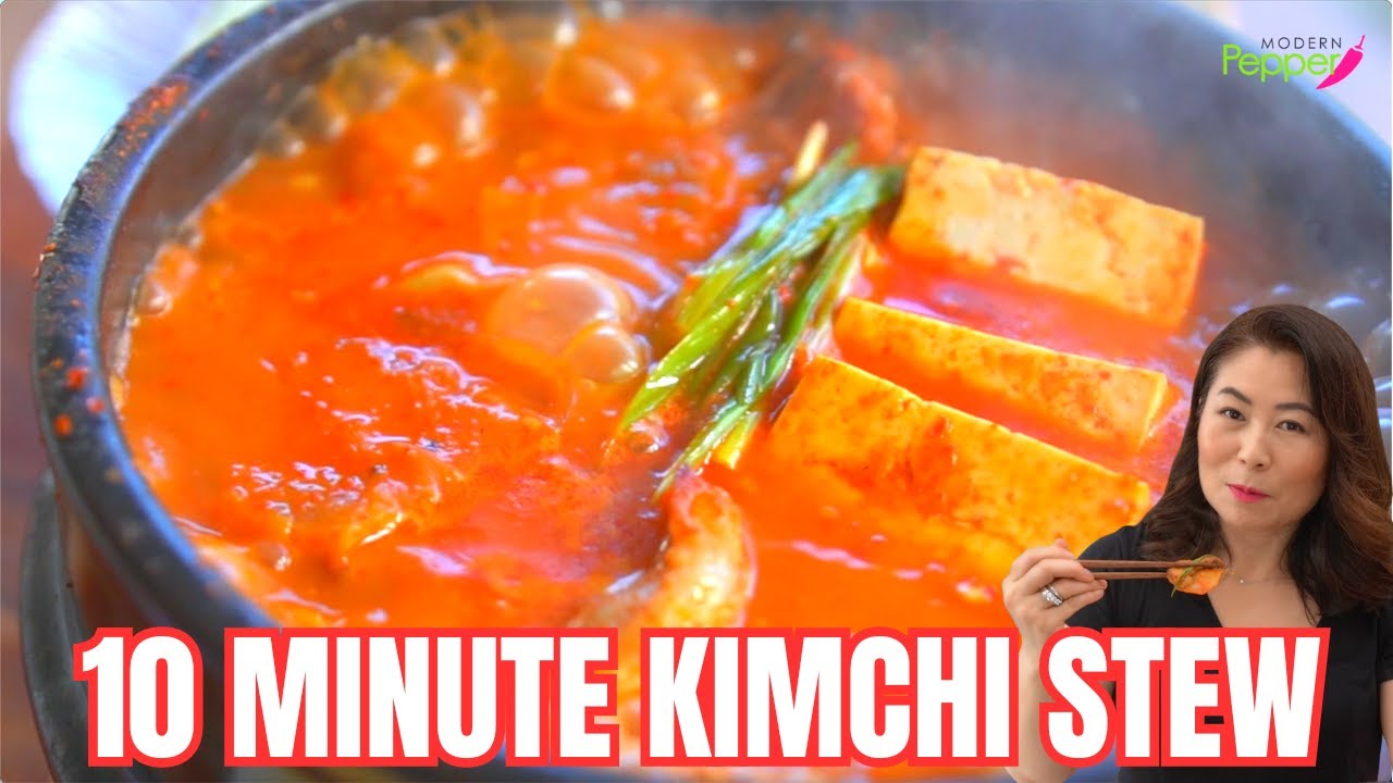 EASY 10 Minute Kimchi Stew: 🤫SECRET RESTAURANT-Quality Kimchi Jjigae Recipe!🌱 10분김치찌개