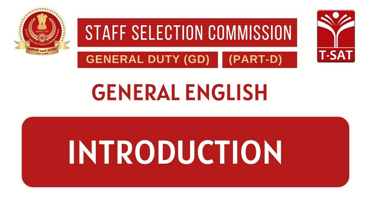 SSC GD || General English - Introduction || T-SAT