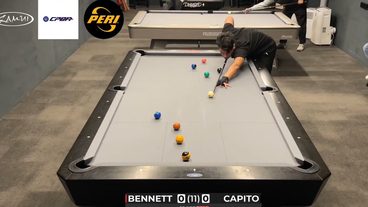 Billiards pool 9 ball Bennett vs Capito rqve to 11
