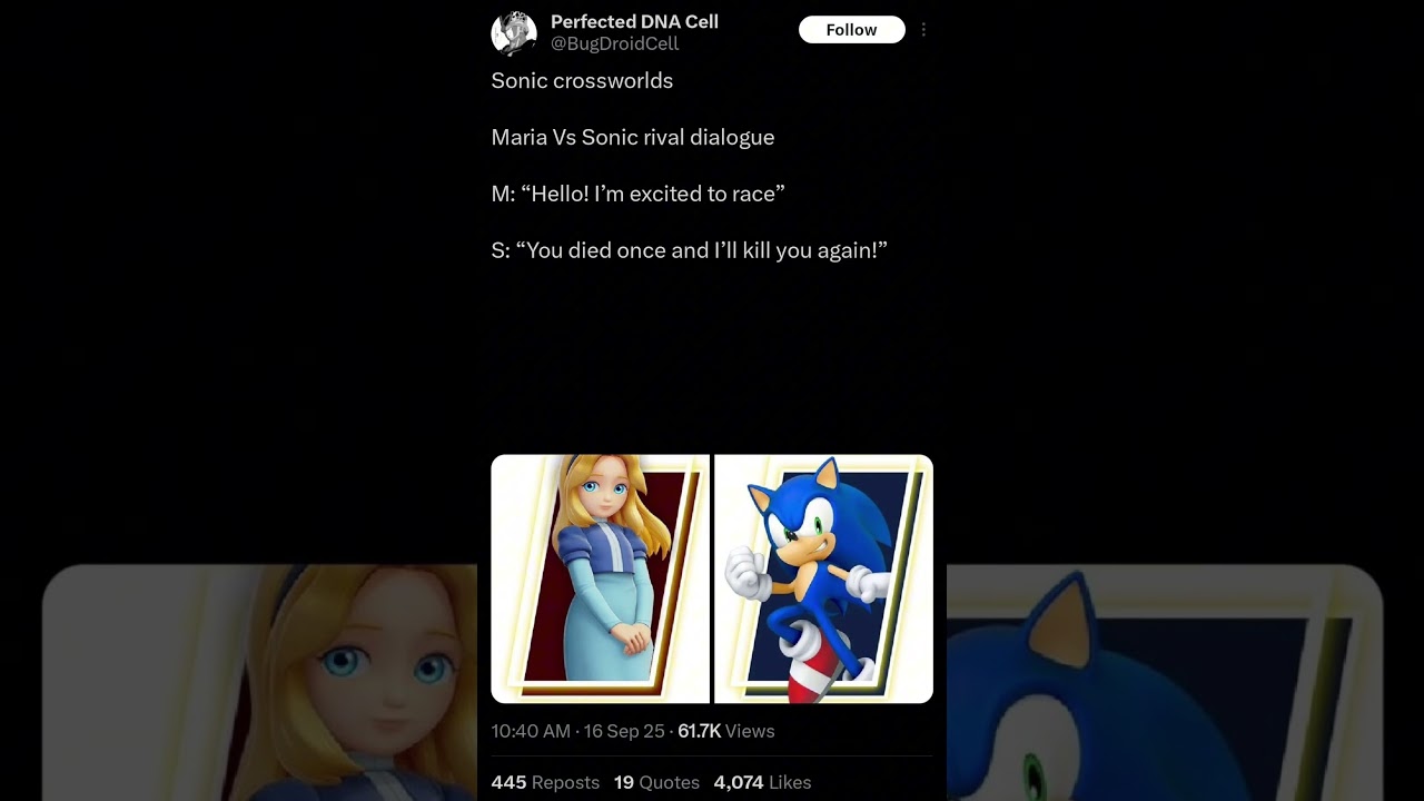 Maria Vs. Sonic Rival Dialogue by BugDroidCell on Twitter