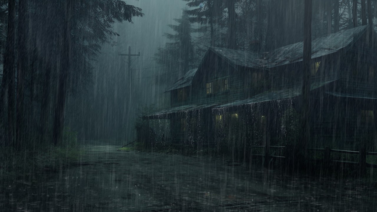 Heavy Rain in the Deep Forest at Night | Natural Sounds for Deep Sleep, Stress Relief and Relaxation