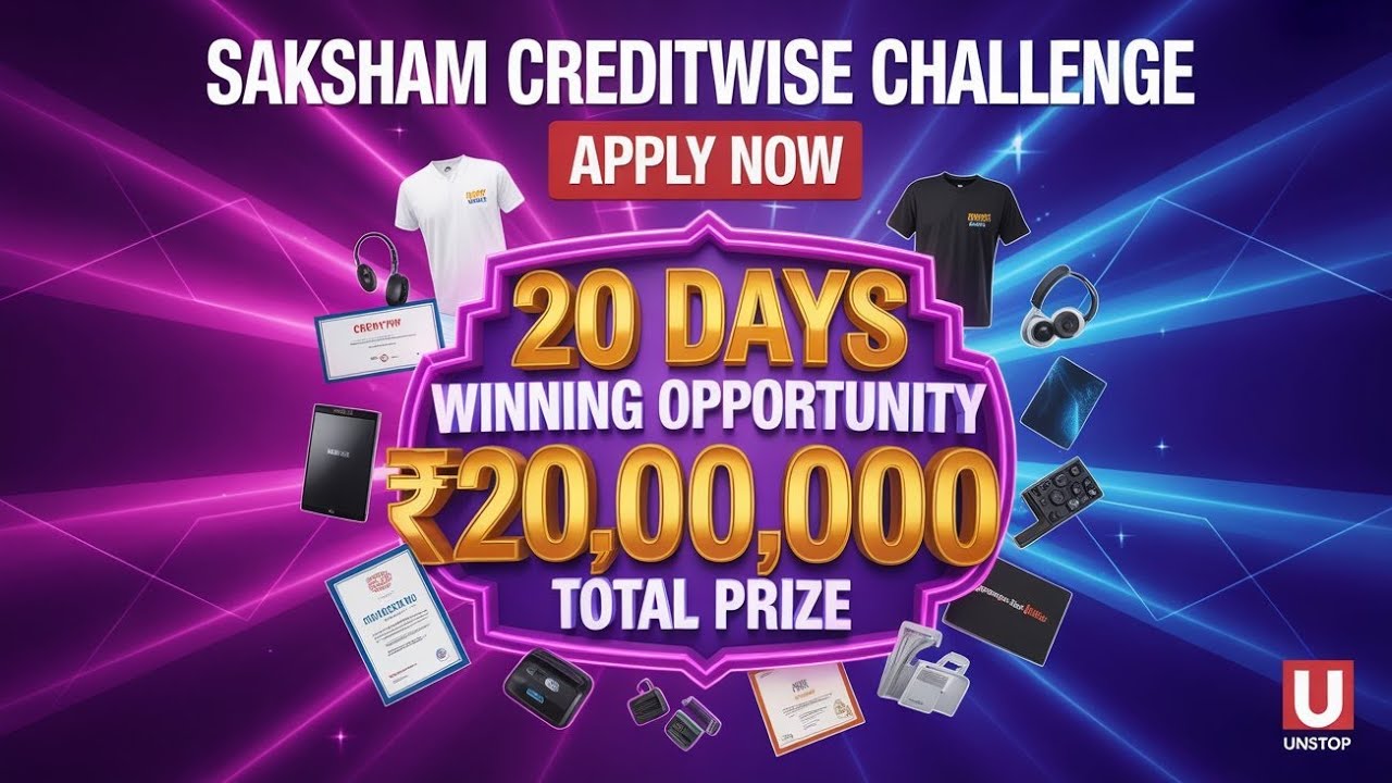 Unstop Quiz - Saksham challenge || 20 days winning opportunity || 2,00,000 total prize || Apply Now