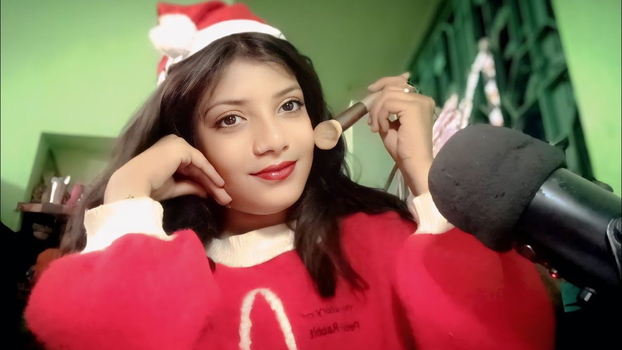 ASMR /DOING MY MAKEUP FOR CHRISTMAS PARTY (PERSONAL ATTENTION) 🎄 🎁⛄