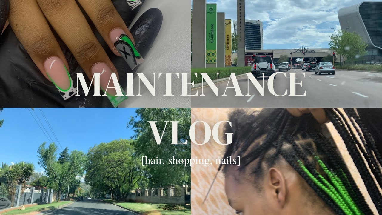 Maintenance vlog (nails + hair + shopping)|Thato Rakhatoe|South African youtuber🇿🇦
