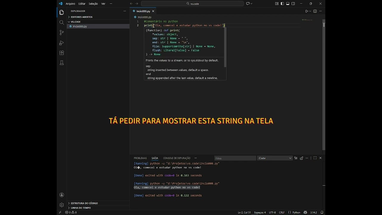 Python no VS Code: criando seu PRIMEIRO programa (passo a passo)