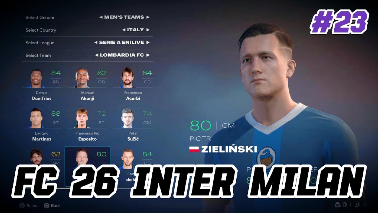 FC 26 INTER MILAN PLAYER FACES AND RATINGS