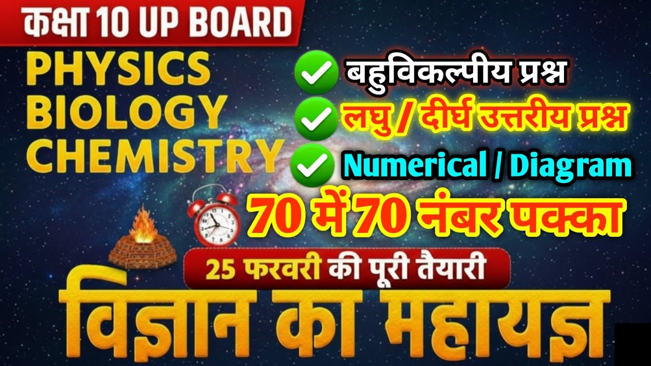 25 फरवरी, विज्ञान Class 10 science important Question Answer 2026, 10th Board Exam 2026
