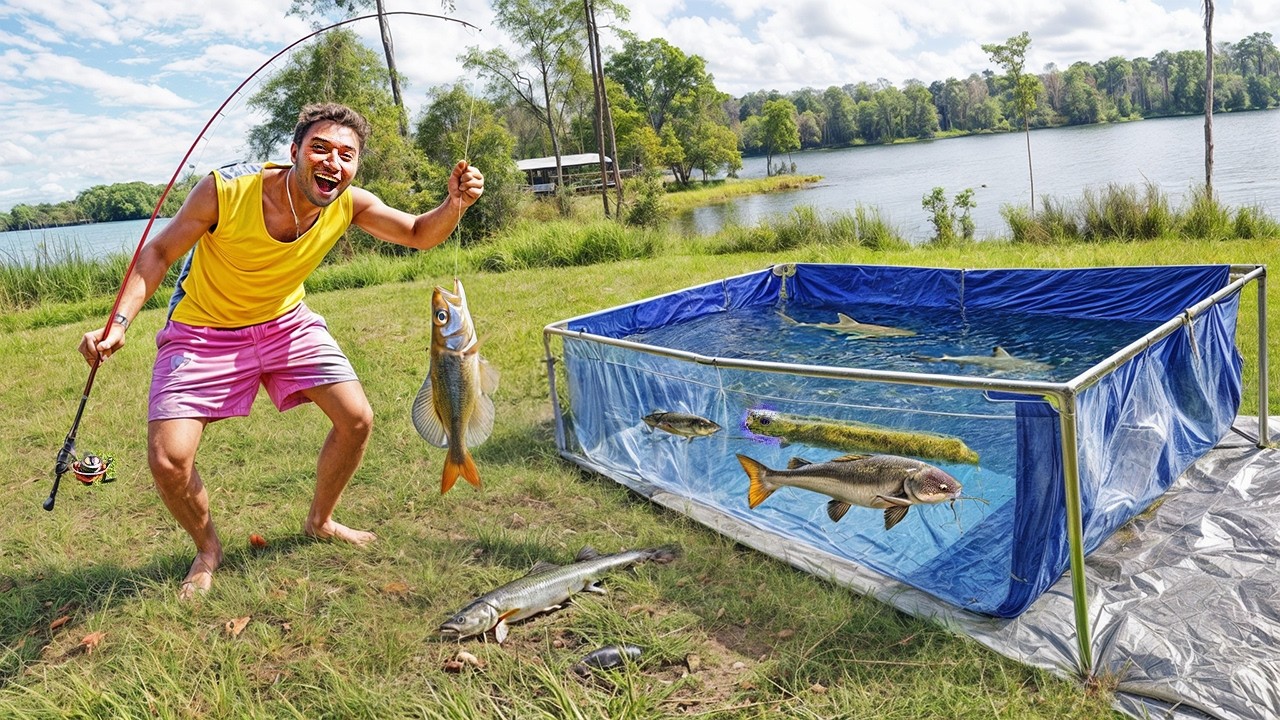 PESCANDO PEIXES PARA MEU LAGO DE PEIXES MONSTROS
