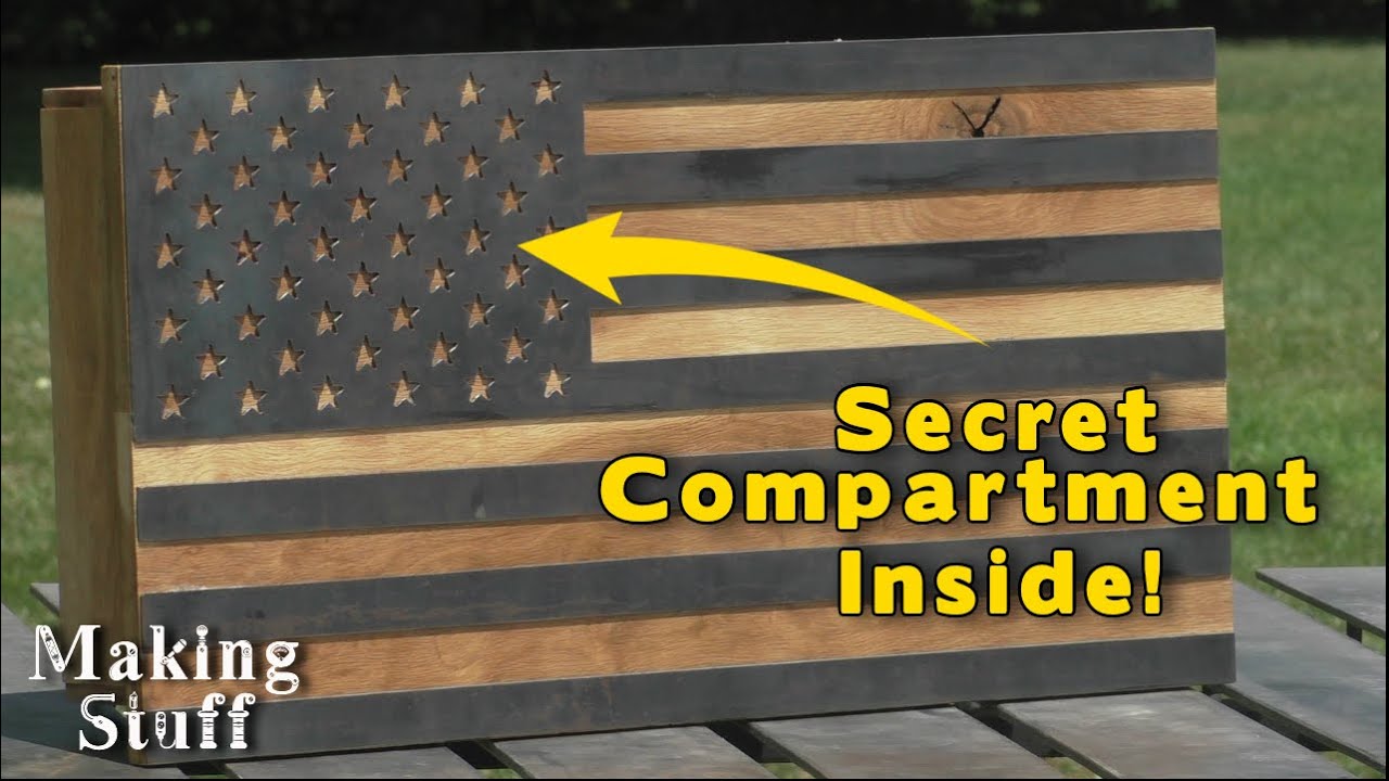 Concealment Flag from Wood and Steel with Wireless Unlock!