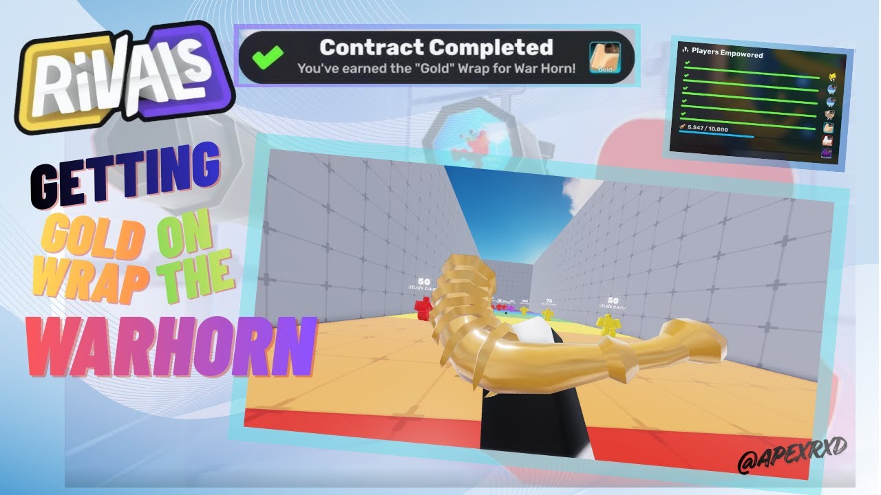 Getting Gold Wrap On The WarHorn In Roblox Rivals