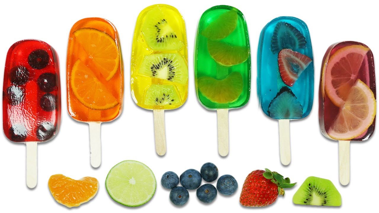 How To Make Rainbow Gummy Fruit Filled Popsicles!