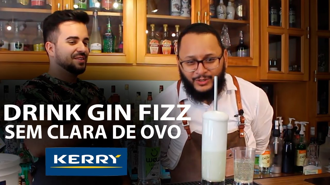 Drink GIN FIZZ Sem CLARA  de Ovo e Sem CREME DE LEITE - Bartender Store e Thiago Nego