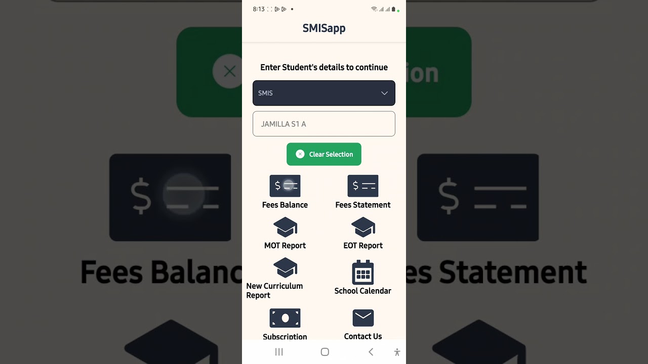 VIEW FEES BALANCES AND FEES STATEMENTS USING SMISApp
