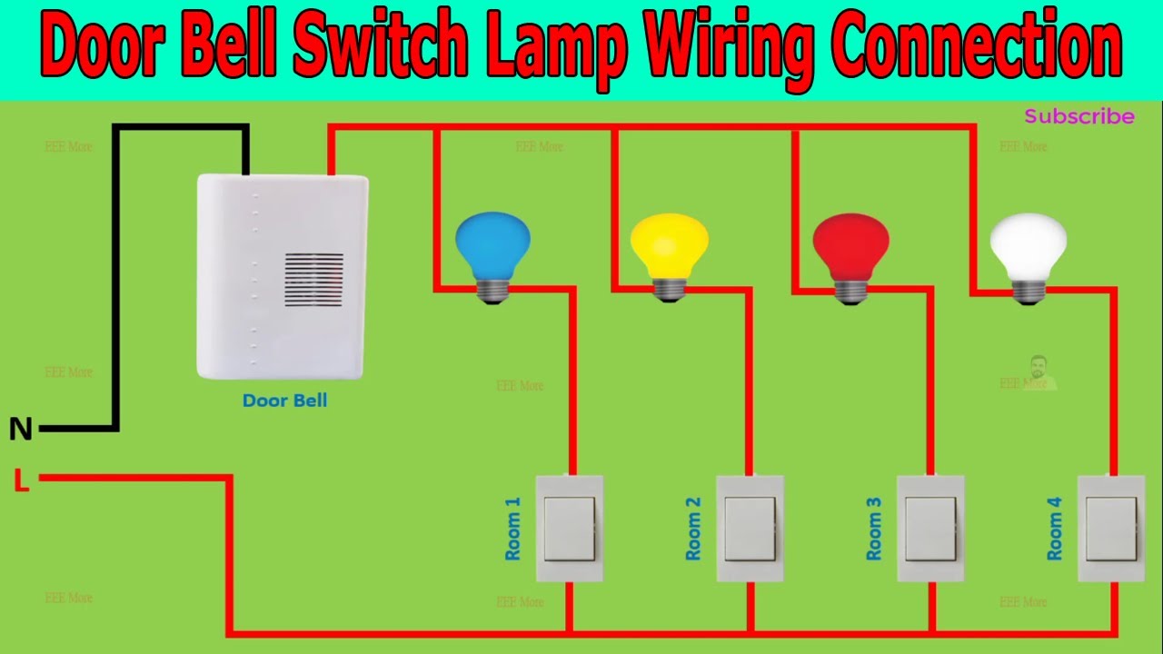 Door Bell/Calling Bell House wiring Connection | Bell Switch with Indicator Lamp Wiring @eeemore1