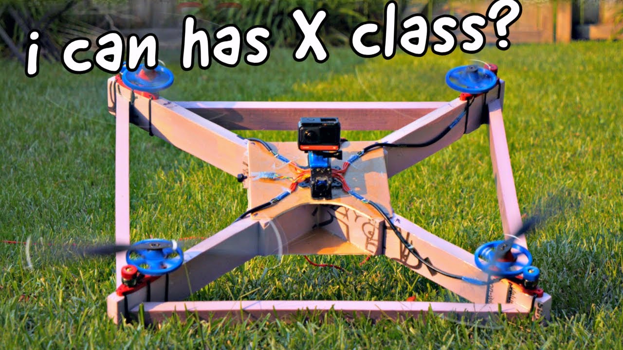 💩 I made a XClass Drone with 3D Printed Gears and Foam and FPV Mini Quad Parts