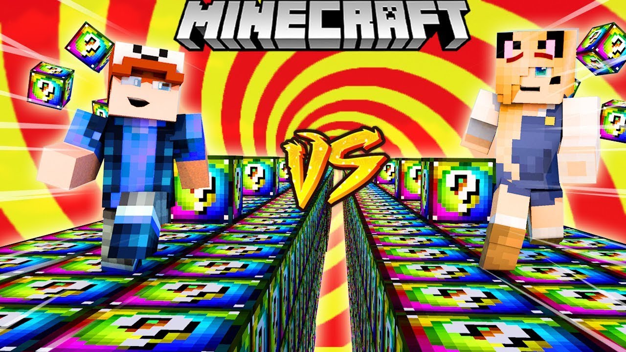 SZALONY WYŚCIG! - SPIRALNE LUCKY BLOCKI MINECRAFT (Spiral Lucky Block Race) | Vito vs Bella