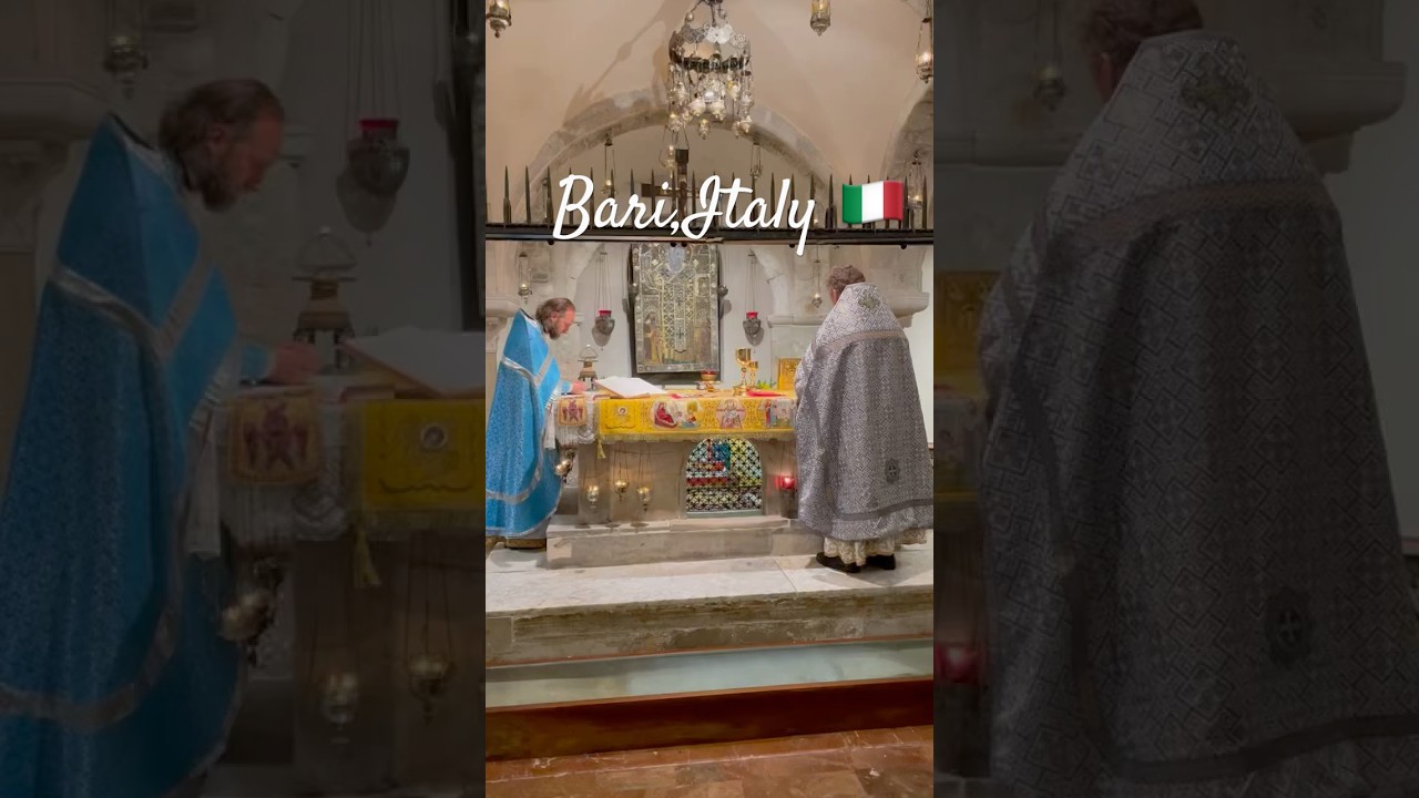Бари,Италия 🇮🇹, Мощи Святого Николая 😇, начало Православной Службы! 🙏