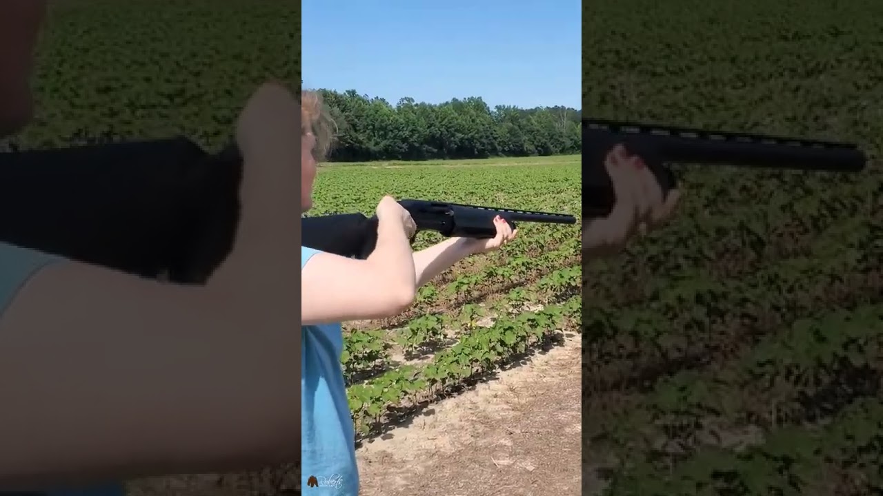 Mom shoots shotgun for first time