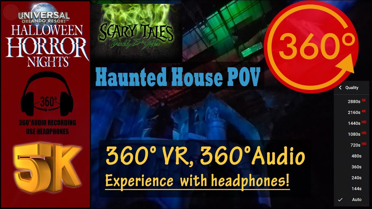 Scary Tales Haunted House - HHN2018, Universal Studios Orlando [5K 360° | 360° Audio]