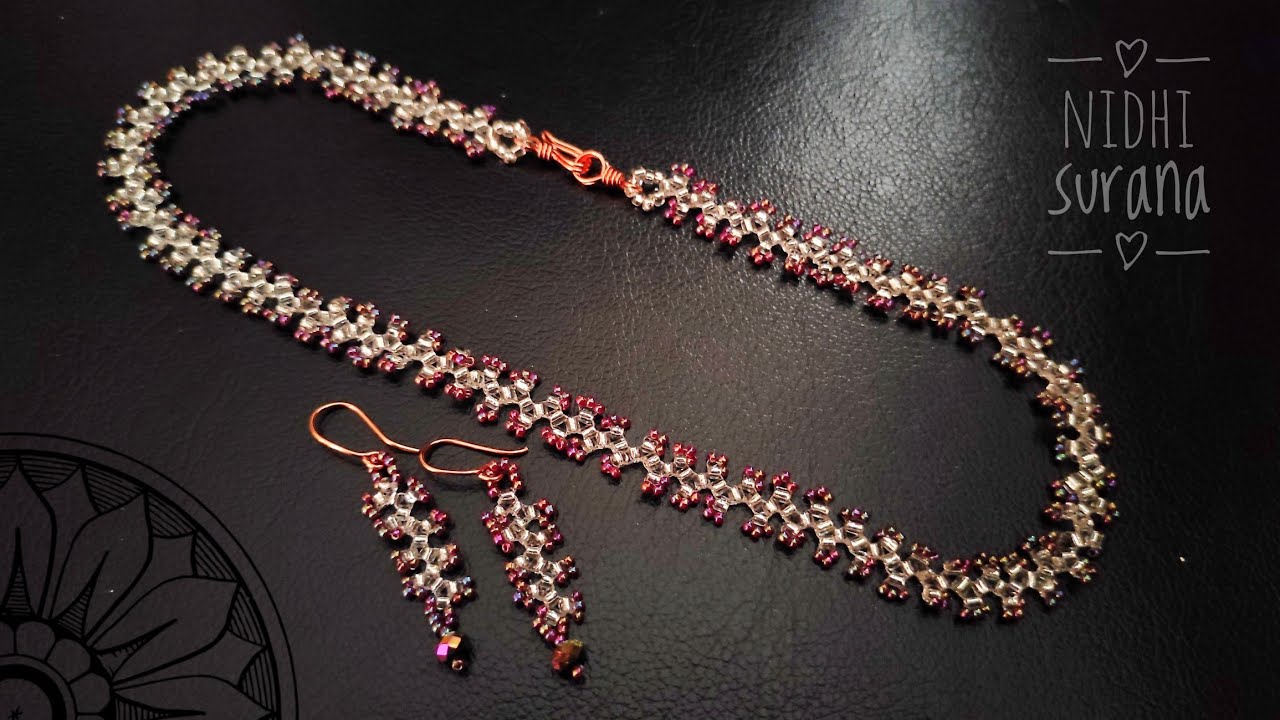 ⚜️The Crest, Seed Bead Necklace, Bracelet & Earrings/Beaded Jewelry for Beginners/Tutorial (0517)