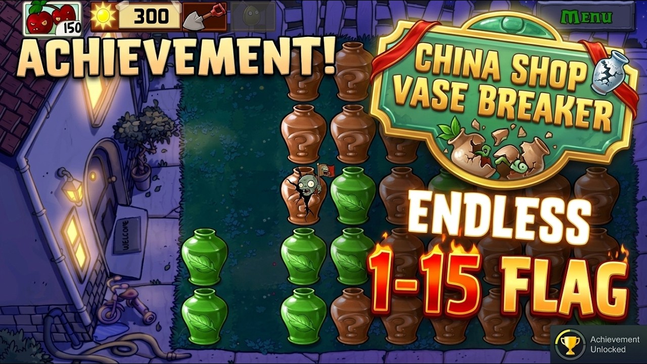 Plants Vs Zombies - Vasebreaker Endless 1-15 Flag | Achievement China Shop (Android HD)