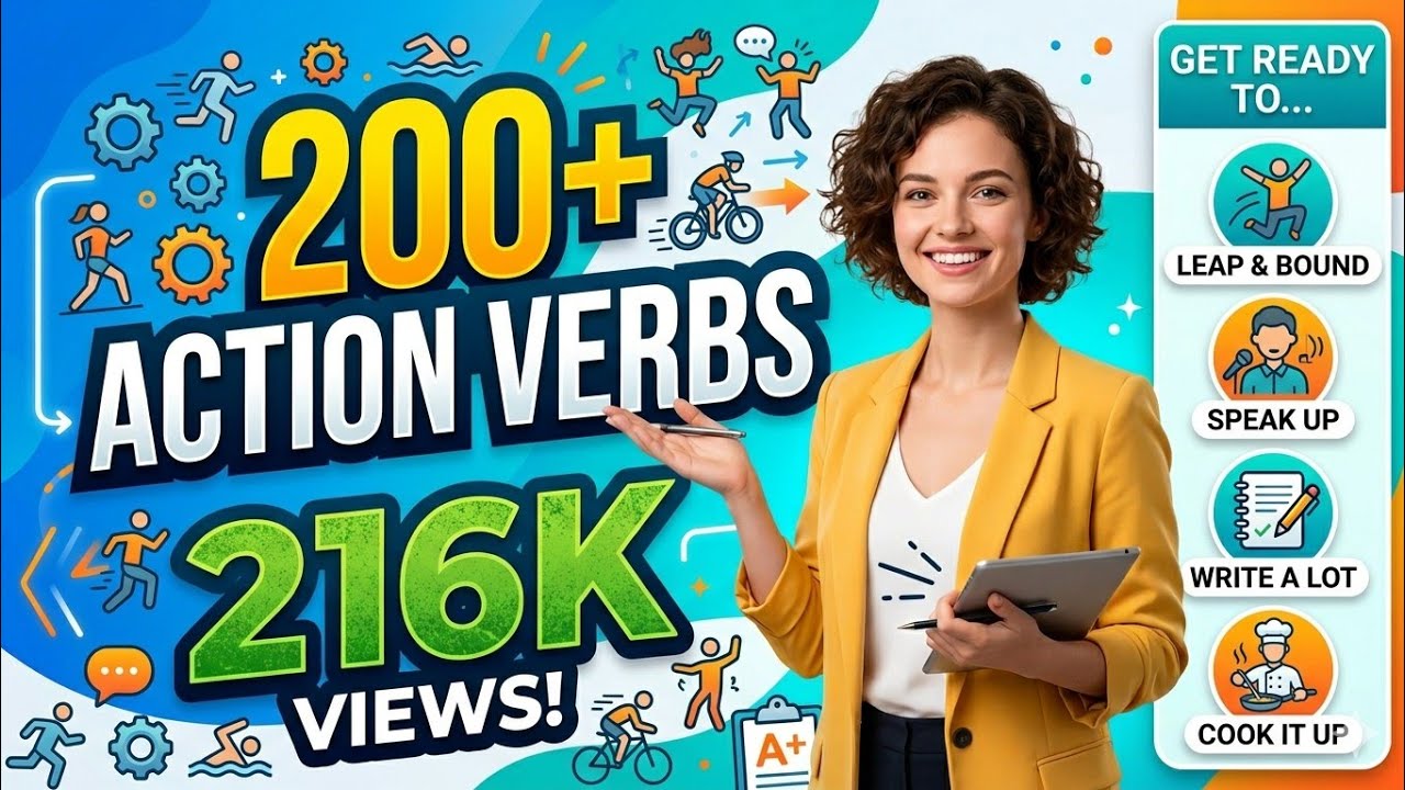 200+  Action Verbs| English Verbs for Everyday Life + Self -Test| Amazing Pictures
