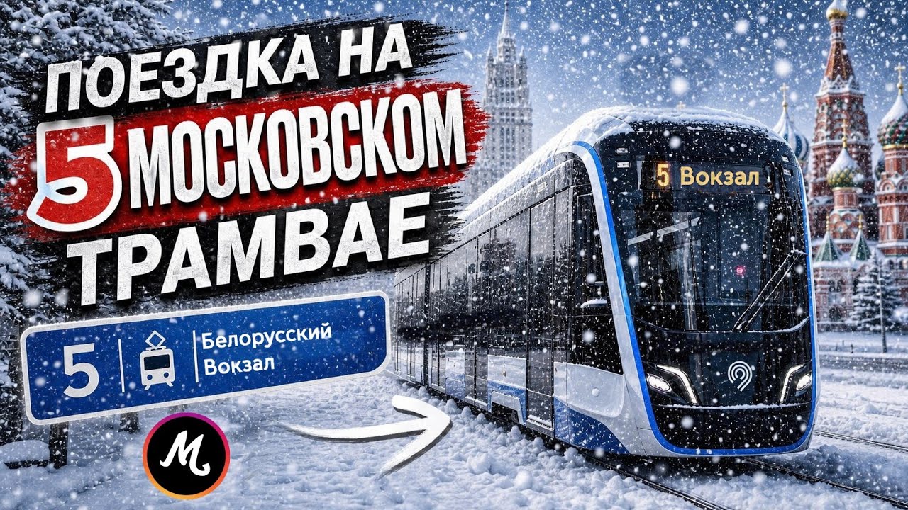 🚈 Поездка на трамвае #5❕Рижский вокзал - Белорусский вокзал