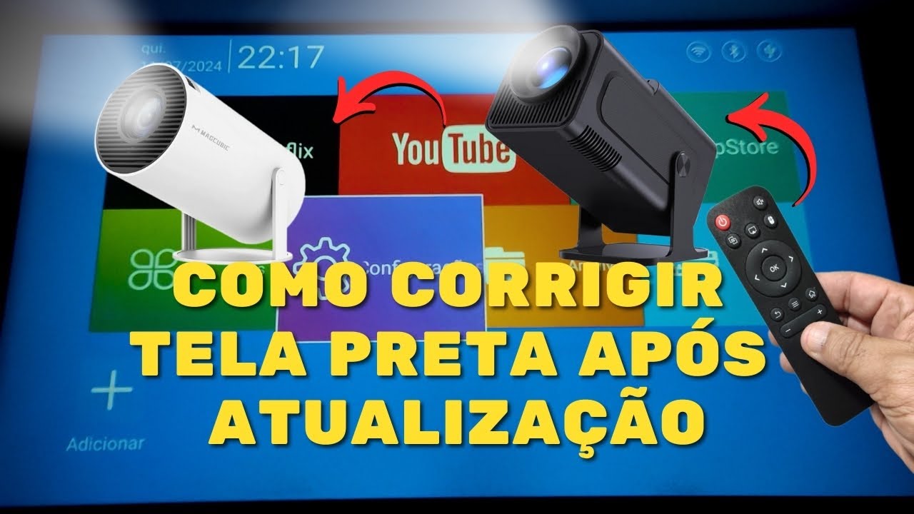 Como Corrigir Tela Preta no Projetor HY300/HY320 Após Atualização Tutorial de Redefinição de Fábrica