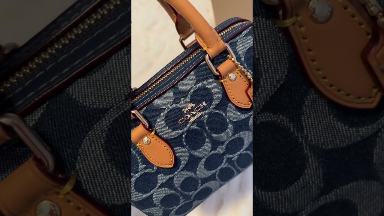 coach denim mini rowan unboxing💙 #coach #coachunboxing #handbagunboxing