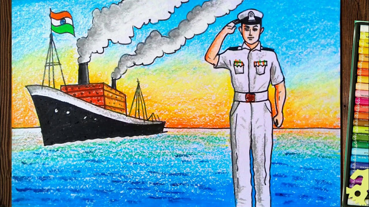 NAVY DAY DRAWING||SALUTE TO INDIAN ARMY INDEPENDENCE DAY