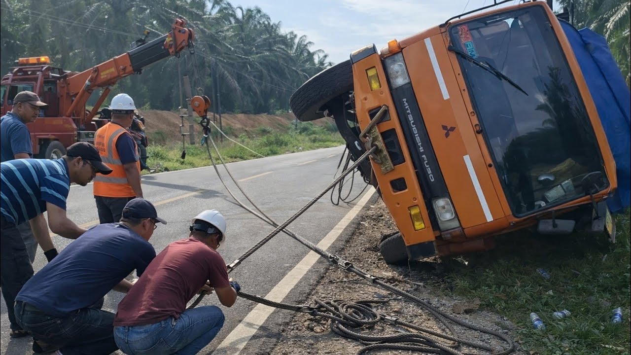 EVAKUASI TRUCK TANGKI SANGAT DRAMATIS