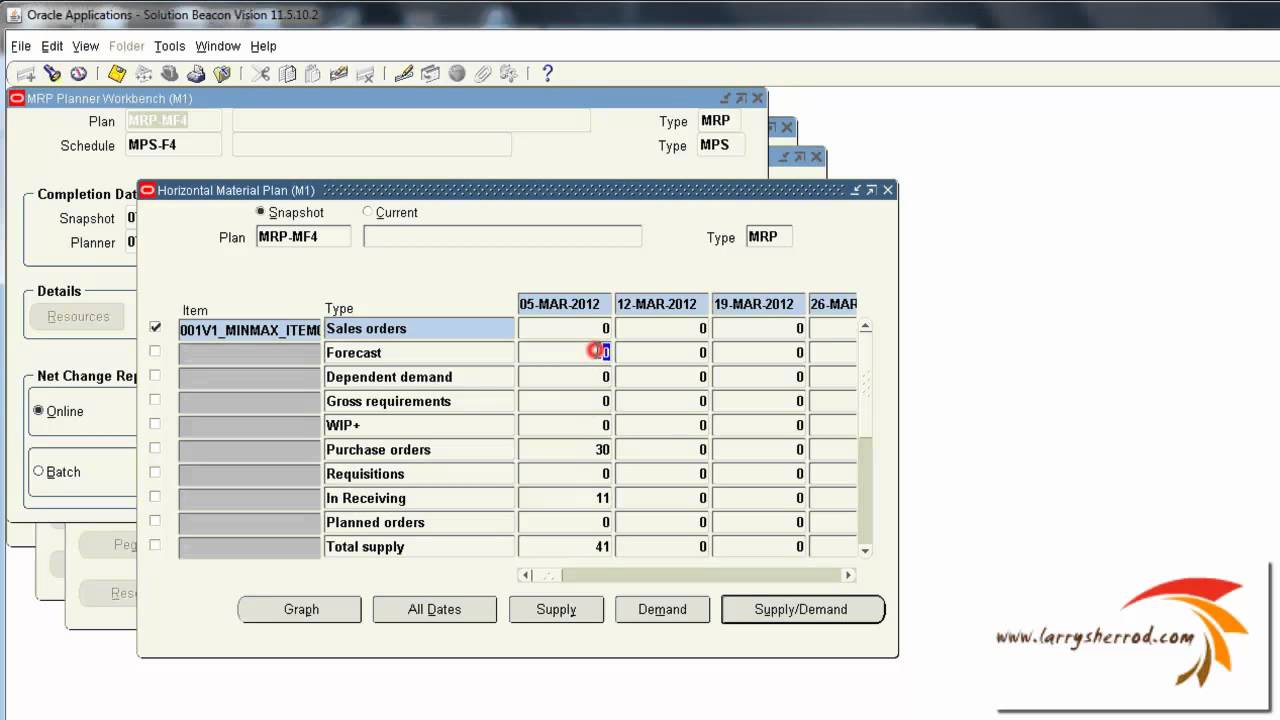 MRP Exceptions Review, Oracle Applications Training