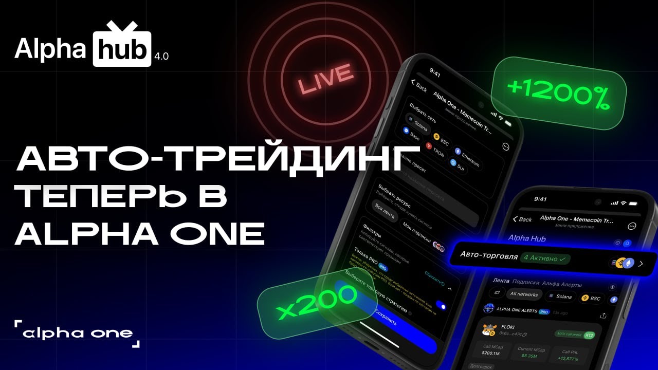 ALPHA ONE LIVE - Alpha Hub 4.0 автоследование за сигналами коллеров