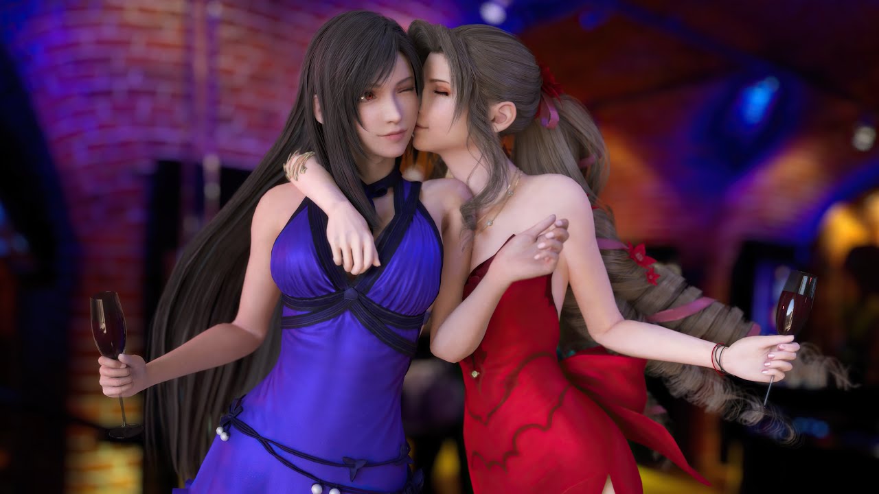 (4k) Aerith and Tifa duo Final Fantasy 7 Remake captured on PS5
