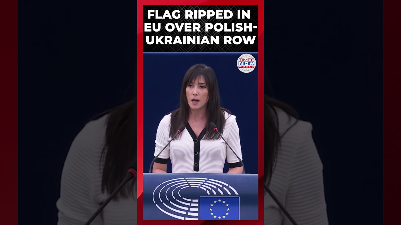 ON CAM: Polish MEP Destroys UPA Banner in Protest After Zelensky Honour | Times Now World