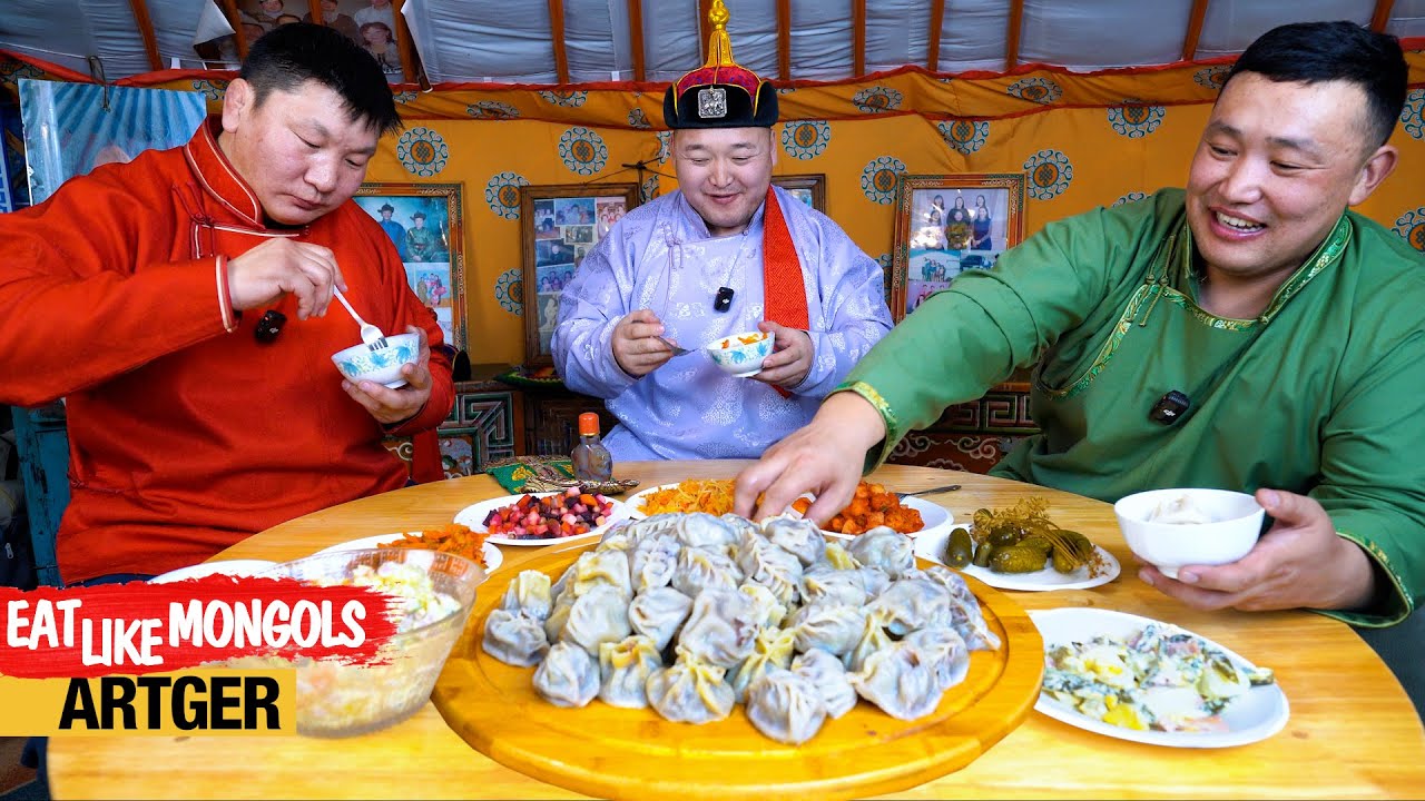 Mongolian Wrestlers DEVOUR 100 Buuz (Dumplings) - Lunar New Year Feast for Mighty Wrestlers!