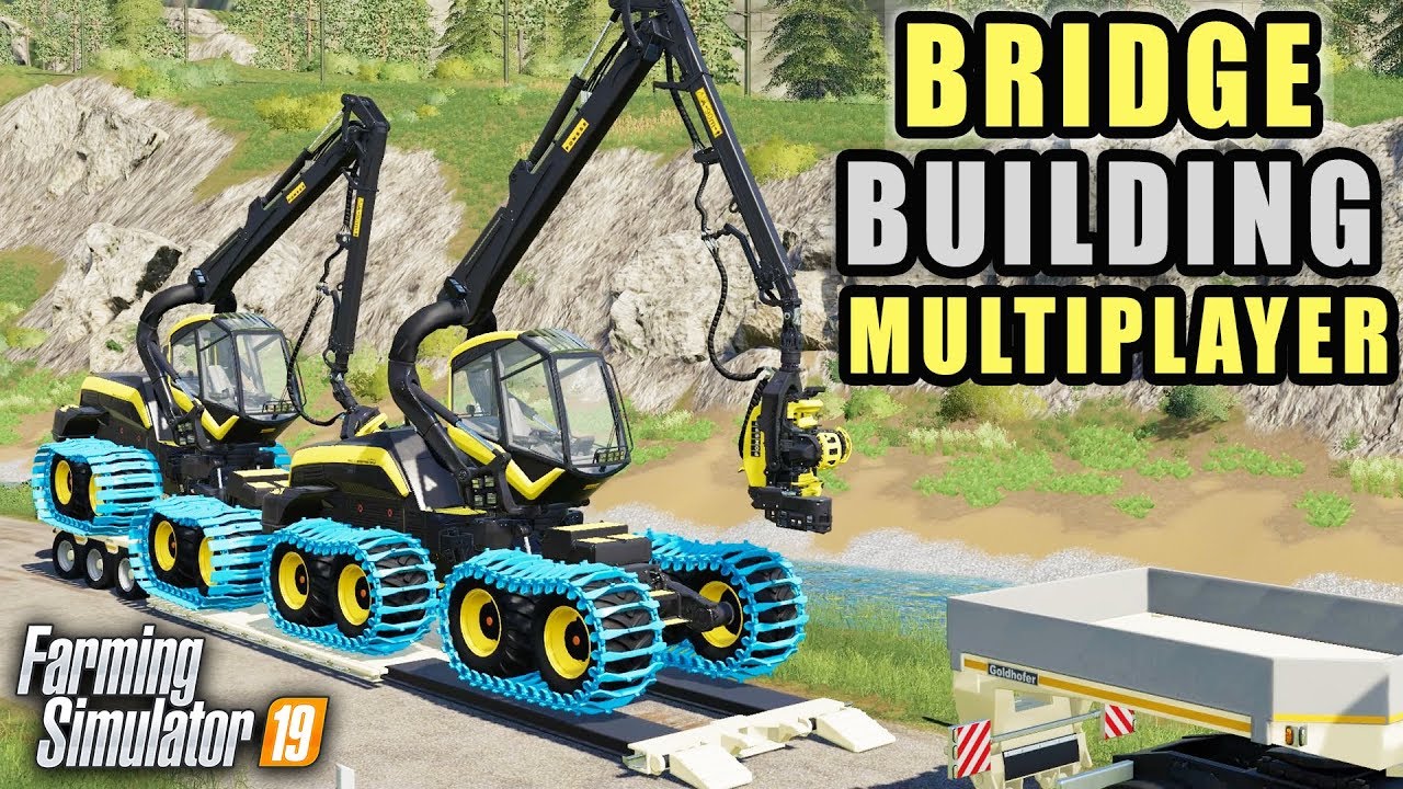 FS19- BRIDGE CONSTRUCTION IS UNDERWAY! BRIDGE MADE OF WOODCHIPS (WE FAILED BADLY)