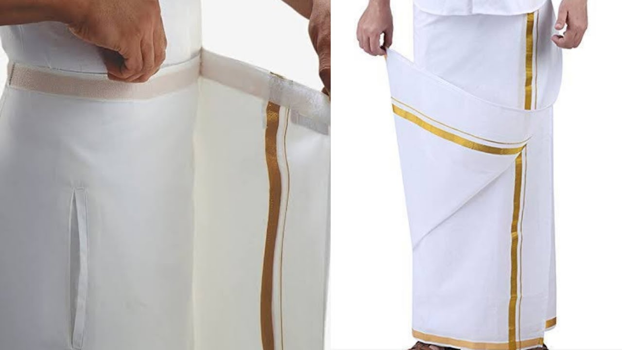 Design 75. how to stitch Velcro dhoti at home/ Velcro panche  cutting and stitching in kannada
