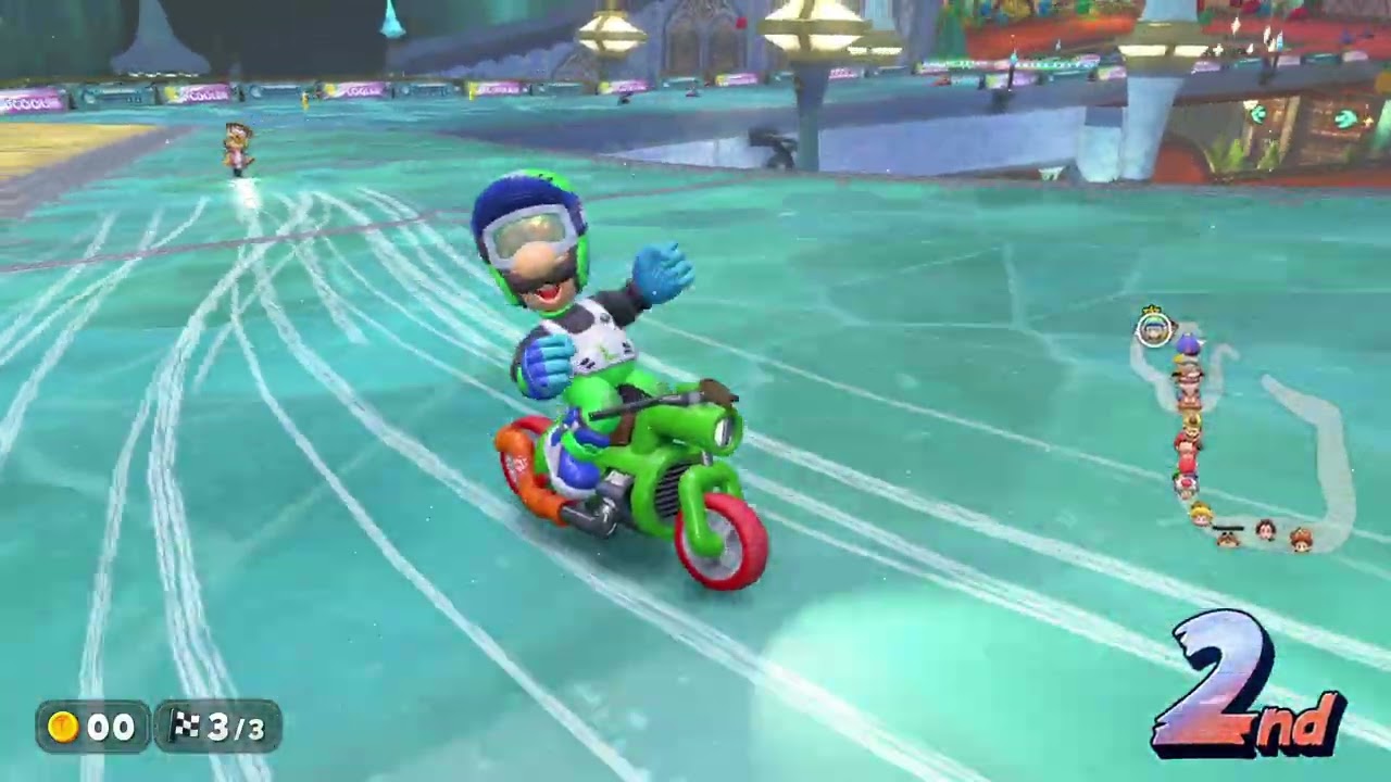 Playing Mario Kart World as Luigi - Grand Prix - Shell Cup on Switch 2