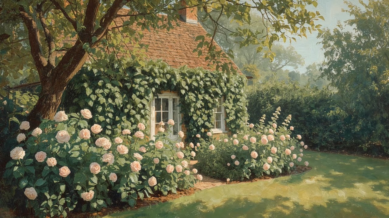 cozy mornings in a cottage wrapped in roses | soft piano playlist