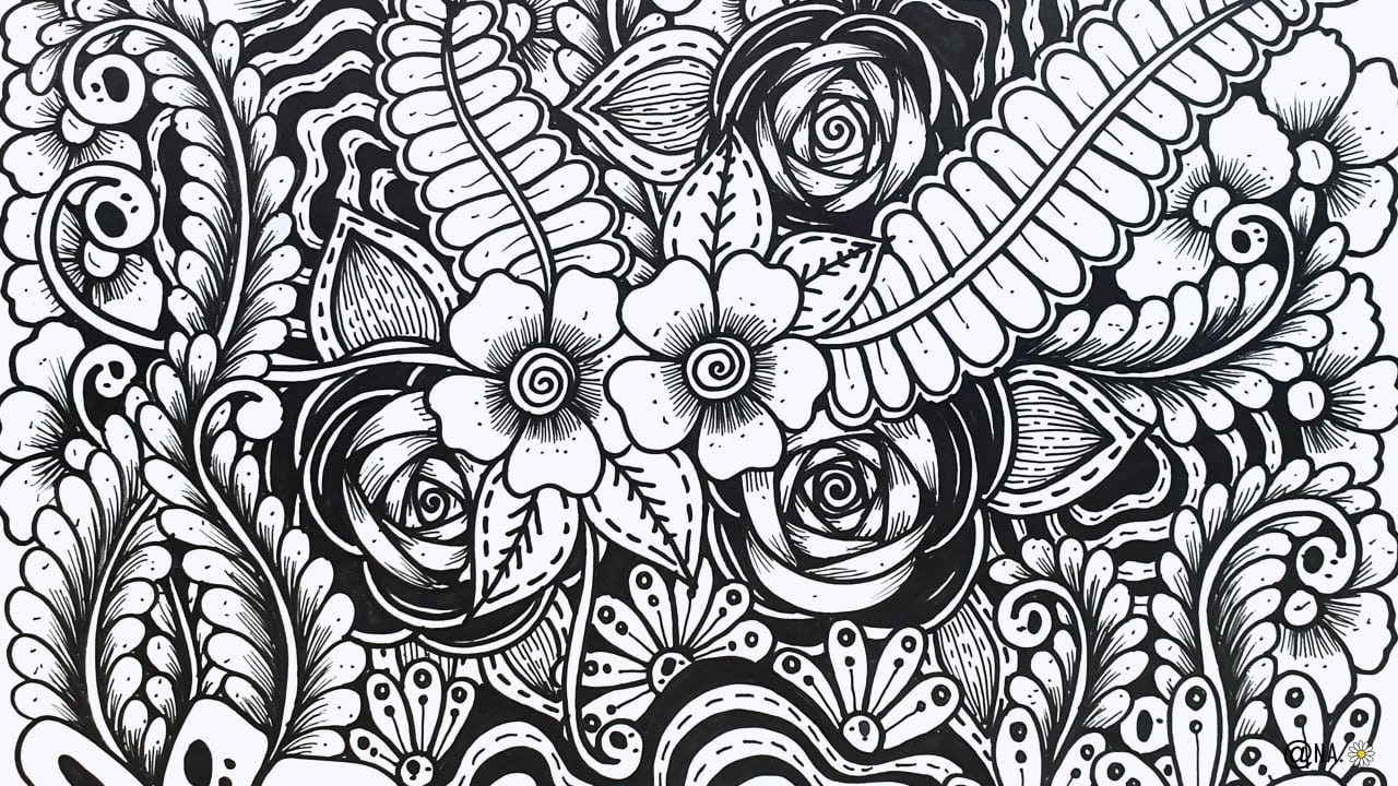 How To Draw Flower Zentangle Art