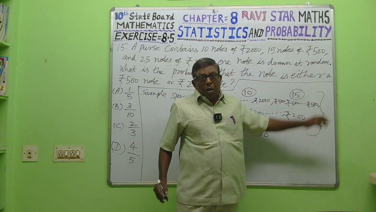 RAVI STAR MATHS,(10th Maths),(STATE BOARD),{STATISTICS & PROBABILITY},[EXERCISE=8.5],Q.15
