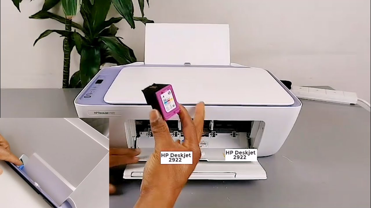 Инструкция по настройке принтера HP Deskjet 2922: установка чернил, загрузка бумаги и выравнивани...