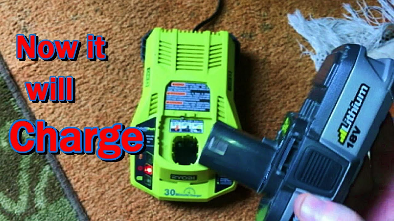 RYOBI Charger Red Light Stays on & NOT Charging Batteries -FIX INTELLIPORT 18V ONE+